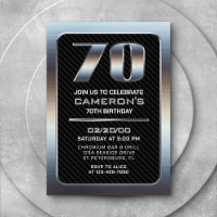 Men's 70th Birthday Invitation