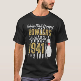 Mens 80 Year Old Bowler Birthday 80Th Birthday Bor T-Shirt