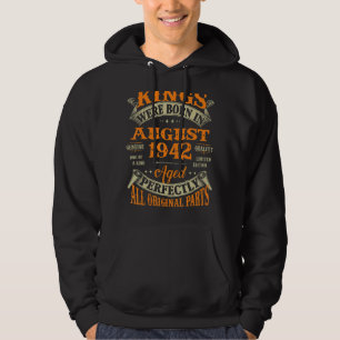 Mens 80th Birthday For Kings Born In August 1942 8 Hoodie