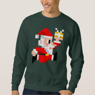 Men's 8-Bit Santa Claus Ugly Christmas Sweatshirt