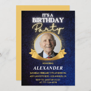 Mens 95th birthday invitations  Elegant Chic