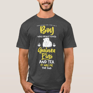 Mens A Boy Who Love Tea And Guinea Pig Premium 412 T-Shirt