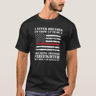 Mens A Freaking Awesome Firefighter Firefighter T-Shirt