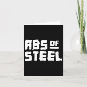 Mens Abs Of Steel Gym Fitness Workout Bodybuilding Card