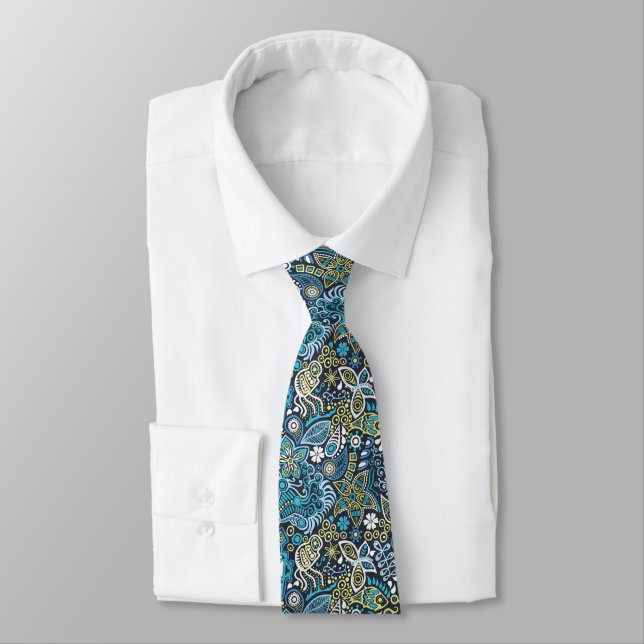 Mens Abstract Neck Tie (Tied)