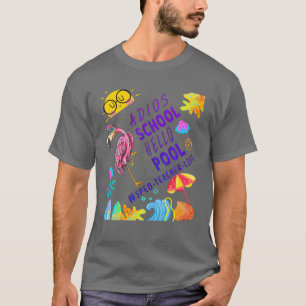 Mens Adios School Hello Pool, Flamingo Funny 3Rd G T-Shirt