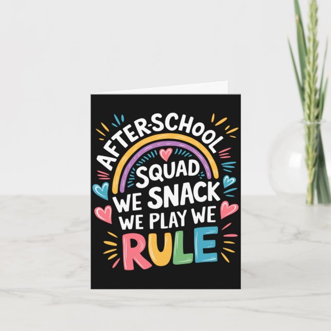 Mens afterschool squad snack play rule school card (Front)