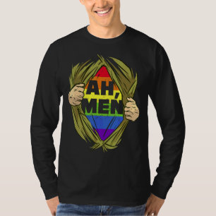 Mens Ah Men Pride Month Lgbt Homosexual Rainbow Co T-Shirt