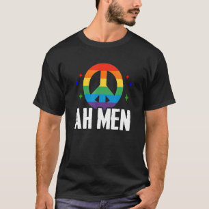 Mens Ah Men Pride Month Lgbt Homosexual Rainbow T-Shirt