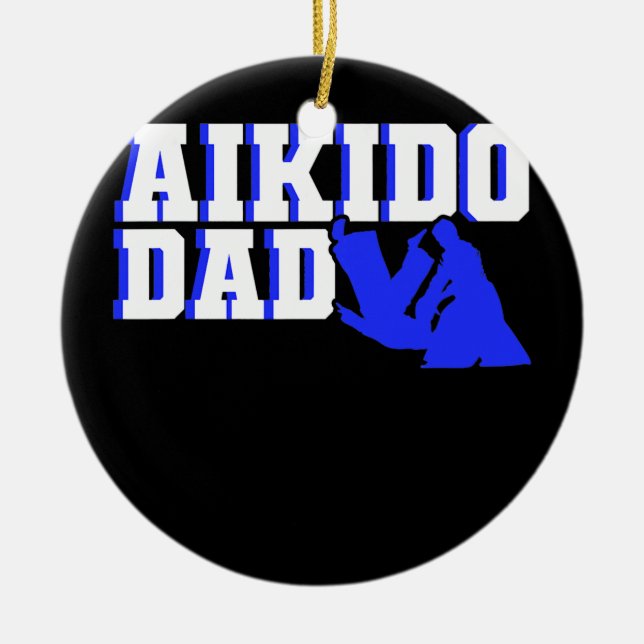 Mens Aikido Dad Father Fighter Martial Arts Fight Ceramic Ornament (Front)