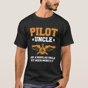 Mens Airplane Pilot For A Pilot Uncle T-Shirt
