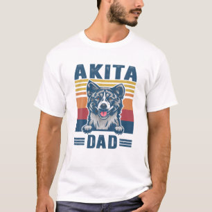 Mens Akita Dad Father Retro Akita Gifts Dog Dad T-Shirt