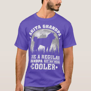 Mens Akita Grandpa Funny Moon Vintage Akita Dog Fa T-Shirt