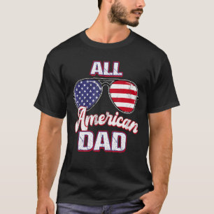 Mens All American Dad Us Flag Sunglasses For Match T-Shirt