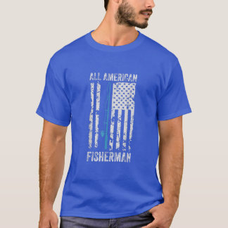 Mens All American fisherman 4th of July fishing am T-Shirt