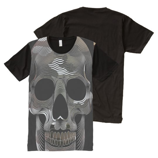 Mens All over 3D Camo Skull tee