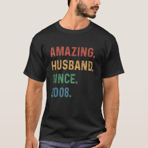 Mens Amazing Husband Since 2008 - 15th Year Weddin T-Shirt