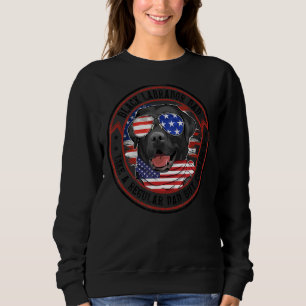 Mens American Flag 4th Of July Black Labrador Dad Sweatshirt