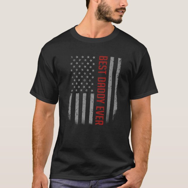 Mens American Flag Dad   For Fathers Day Best Dadd T-Shirt (Front)