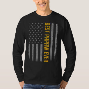 Mens American Flag Dad   For Fathers Day Best Papa T-Shirt