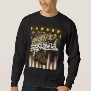 Mens American Flag Fishing Vintage Bass Fishing 4t Sweatshirt