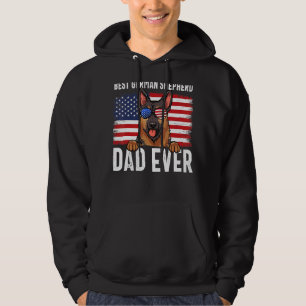 Mens American Flag German Shepherd Dad Dog Father Hoodie