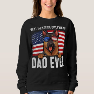 Mens American Flag German Shepherd Dad Dog Father Sweatshirt