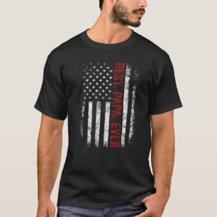 Mens American Flag Grandpa  Best Papa Ever Father' T-Shirt
