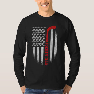 Mens American Flag Hockey Dad Usa Patriotic Father T-Shirt