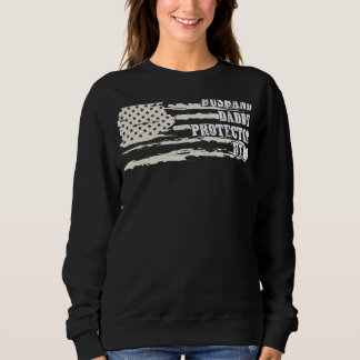Mens American Flag Husband Daddy Father's Day Dad Sweatshirt