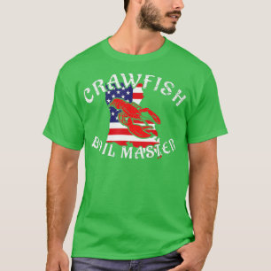 Mens American Flag Louisiana Crawfish Boil Master T-Shirt