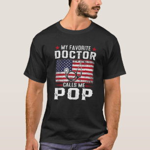 Mens American Flag My Favourite Doctor Calls Me Po T-Shirt