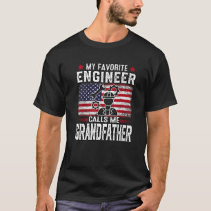 Mens American Flag My Favourite Engineer Calls Me T-Shirt