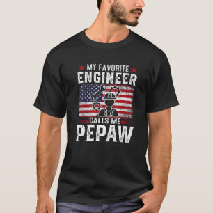 Mens American Flag My Favourite Engineer Calls Me T-Shirt