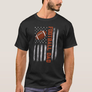 Mens American Flag Vintage Football Flag Dad Fathe T-Shirt