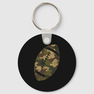 Mens american football camouflage design keychain