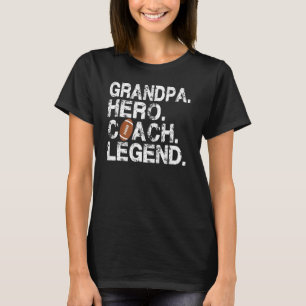 Mens American Football Grandpa Hero Coach Legend F T-Shirt