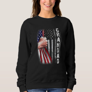 Mens American Grandad Flag  Fist Bump Grandad Sweatshirt