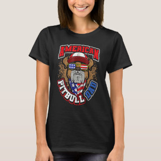 Mens American Pitbull Dad 4th Of July T-Shirt