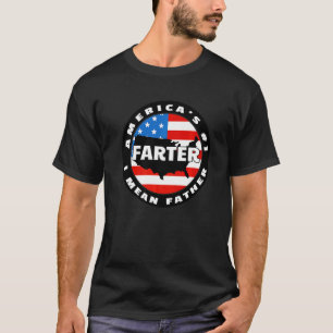 Mens America's 1 Farter I Mean Father  Us Flag Dad T-Shirt