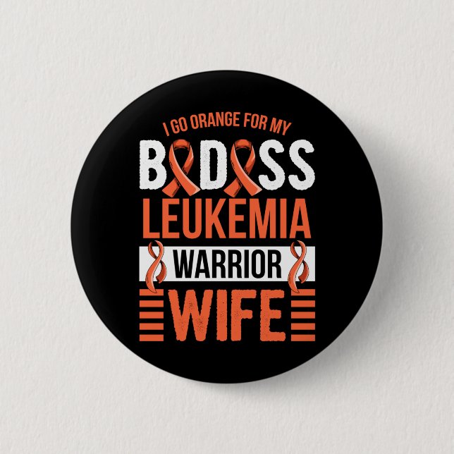 Mens Aml Leukaemia Design For A Husband Of A 2 Inch Round Button (Front)