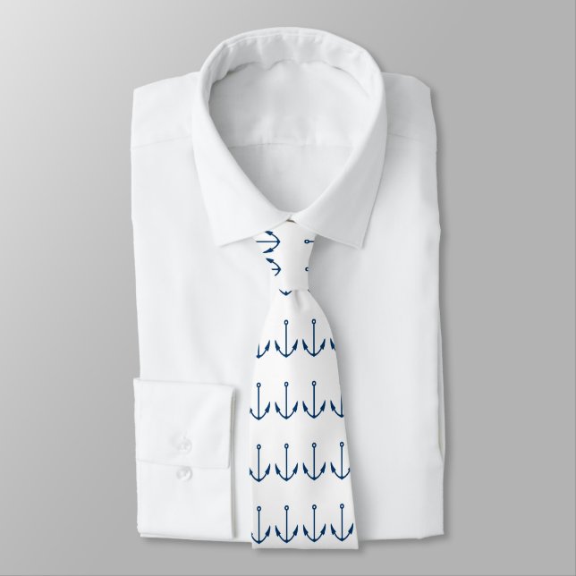 Mens Anchor Tie (Tied)