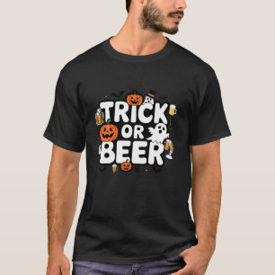 Mens and Womens Trick or Beer Funny Halloween Part T-Shirt