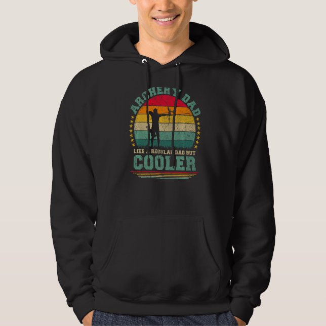 Mens Archery Dad Like A Regular Dad But Cooler Fat Hoodie (Front)