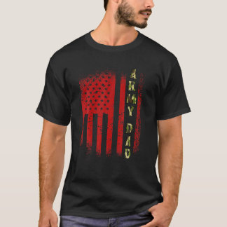 Mens Army Dad USA Flag US Military Fathers Day T-Shirt
