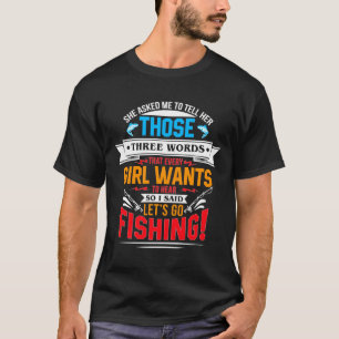 Mens asked three words funny fishing performance T-Shirt