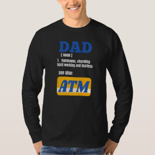 Mens Atm Fathers Day Papa Graphic Family T-Shirt