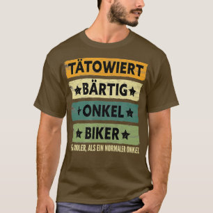 Mens attooed beard uncle biker motorcyclist T-Shirt