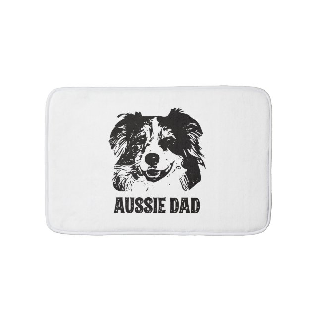 Mens Aussie Dad - Australian Shepherd Dog Dad Bath Mat (Front)