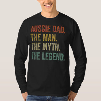 Mens Australian Shepherd  Aussie Dad The Man Myth  T-Shirt